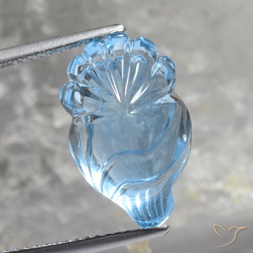 12.38ct Natural Azul Suíço Topázio, Chique, Transparente