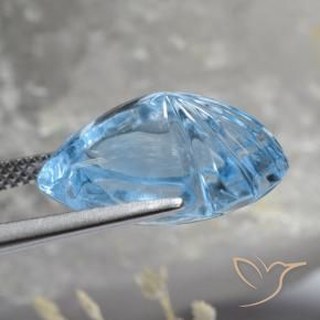 Topázio Azul Suíço Natural 12.38ct, Chique, Transparente