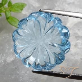 Topázio Céu azul Natural 8.55ct, Flor cortada, Transparente