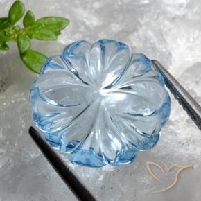 Topázio Céu azul Natural 8.55ct, Flor cortada, Transparente