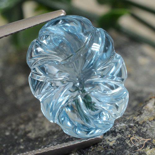 11.77ct Natural Céu azul Topázio, Flor cortada, Transparente
