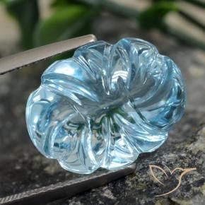 Topázio Céu azul Natural 11.77ct, Flor cortada, Transparente