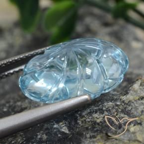 Topázio Céu azul Natural 11.77ct, Flor cortada, Transparente