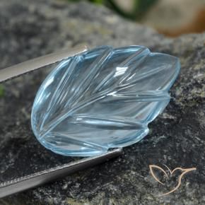 Topázio Azul Suíço Natural 9.19ct, Flor cortada, Transparente