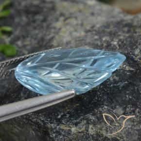 Topázio Azul Suíço Natural 9.19ct, Flor cortada, Transparente