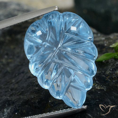 14.95ct Natural Azul Suíço Topázio, Flor cortada, Transparente