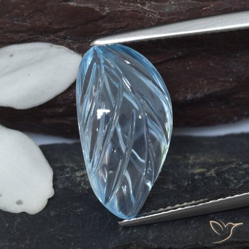8.20ct Natural Céu azul Topázio, Flor cortada, Transparente