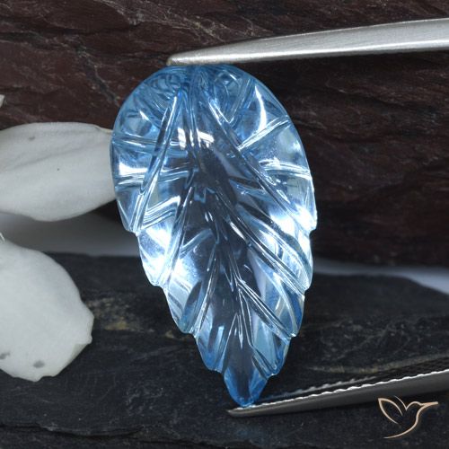 14.78ct Natural Azul Suíço Topázio, Flor cortada, Transparente