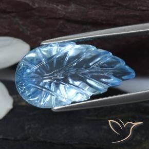 Topázio Azul Suíço Natural 14.78ct, Flor cortada, Transparente