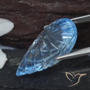 Topázio Azul Suíço Natural 14.78ct, Flor cortada, Transparente