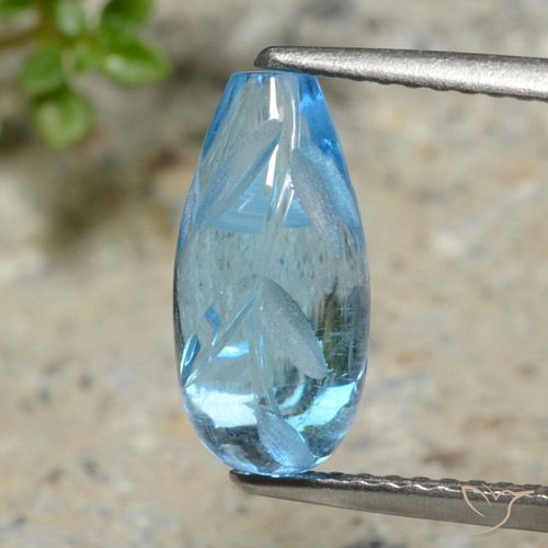 4.11ct Natural Azul Suíço Topázio, Chique, Transparente