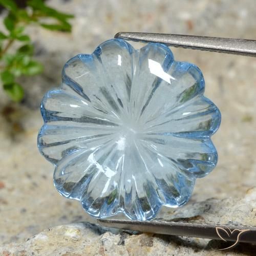12.02ct Natural Céu azul Topázio, Flor cortada, Transparente