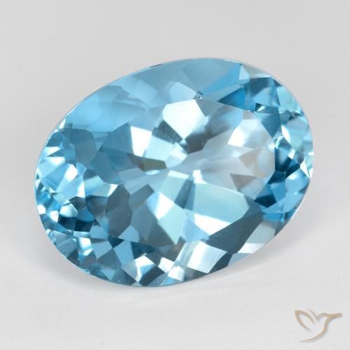 Topázio Azul Suíço Natural 22.02ct, oval, VVS