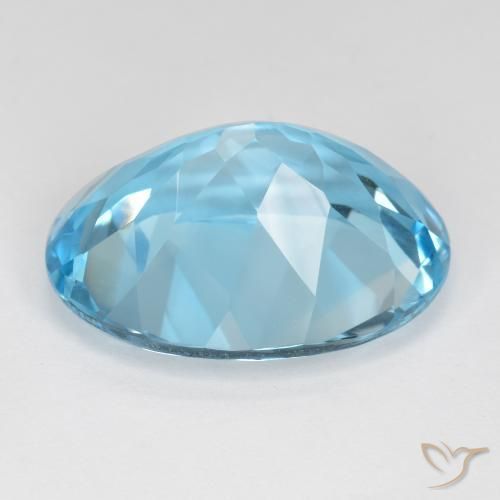 Topázio Azul Suíço Natural 22.02ct, oval, VVS