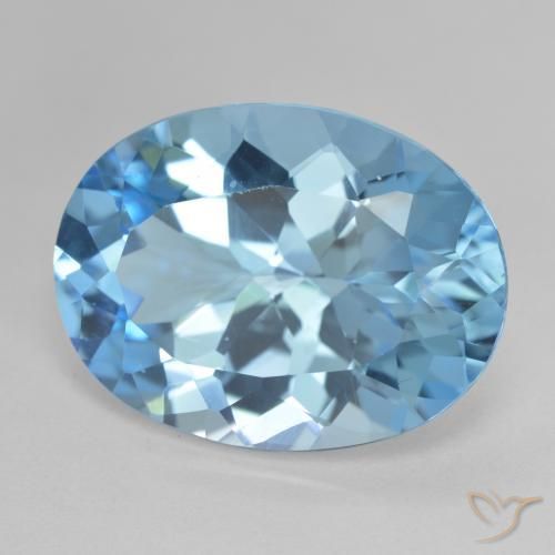 Topázio Azul Suíço Natural 20.98ct, oval, VVS