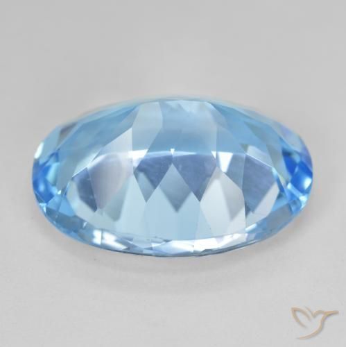 Topázio Azul Suíço Natural 20.98ct, oval, VVS