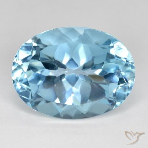 22.58ct Natural Céu azul Topázio, oval, VVS