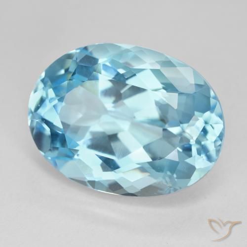 Topázio Azul Suíço Natural 23.72ct, oval, VVS