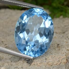 Topázio Azul Suíço Natural 22.74ct, oval, VVS-VS