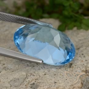 Topázio Azul Suíço Natural 22.74ct, oval, VVS-VS