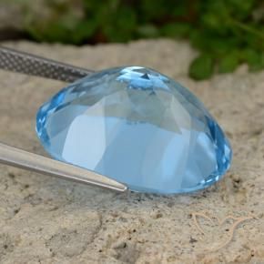 Topázio Azul Suíço Natural 22.32ct, oval, VVS-VS
