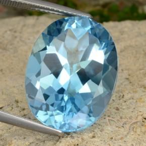 Topázio Azul Suíço Natural 21.34ct, oval, VVS