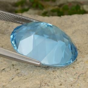 Topázio Azul Suíço Natural 21.34ct, oval, VVS