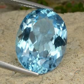 Topázio Azul Suíço Natural 21.79ct, oval, VVS