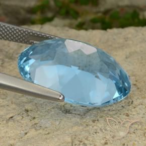 Topázio Azul Suíço Natural 21.79ct, oval, VVS
