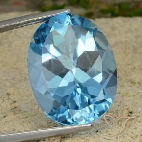 Topázio Azul Suíço Natural 21.13ct, oval, VVS