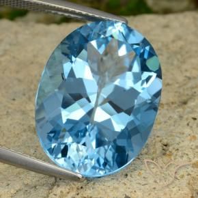 Topázio Azul Suíço Natural 22.63ct, oval, VVS