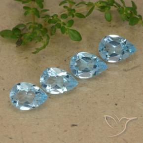 Pedras preciosas de Topázio Céu azul natural de 2.92 ct, Formato de pêra, VVS-VS