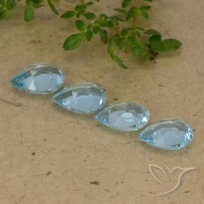 Pedras preciosas de Topázio Céu azul natural de 2.92 ct, Formato de pêra, VVS-VS