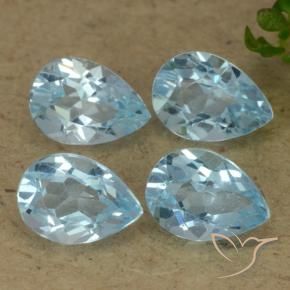 Pedras preciosas de Topázio Céu azul natural de 3.19 ct, Formato de pêra, VVS-VS