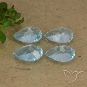 Pedras preciosas de Topázio Céu azul natural de 3.19 ct, Formato de pêra, VVS-VS