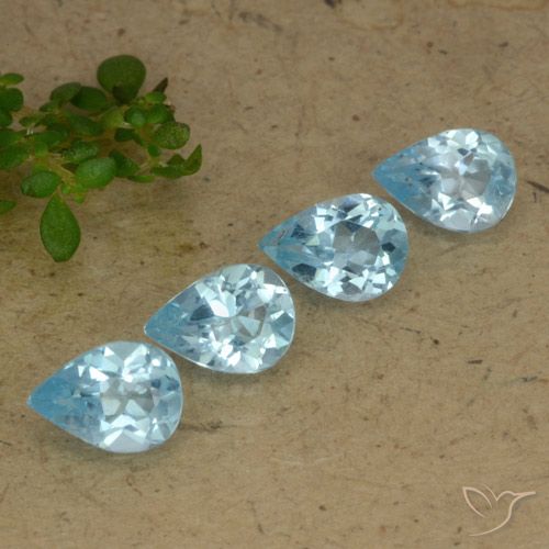 2.91ctw Natural Céu azul Topázio, Formato de pêra, VVS-VS