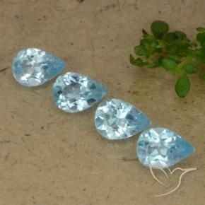 Pedras preciosas de Topázio Céu azul natural de 2.91 ct, Formato de pêra, VVS-VS