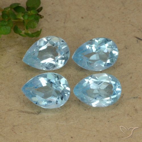 3.49ctw Natural Céu azul Topázio, Formato de pêra, VVS-VS