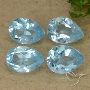 Pedras preciosas de Topázio Céu azul natural de 3.49 ct, Formato de pêra, VVS-VS