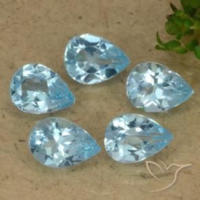 Pedras preciosas de Topázio Azul Suíço natural de 3.39 ct, Formato de pêra, VVS-VS