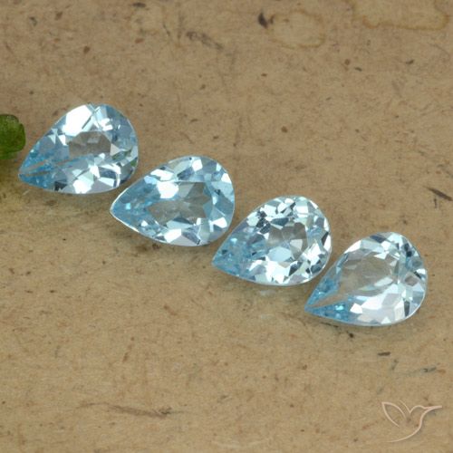 3.01ctw Natural Azul Suíço Topázio, Formato de pêra, VVS-VS