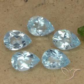Pedras preciosas de Topázio Céu azul natural de 4.14 ct, Formato de pêra, VVS-VS