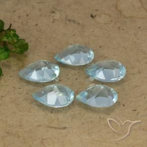 Pedras preciosas de Topázio Céu azul natural de 4.14 ct, Formato de pêra, VVS-VS