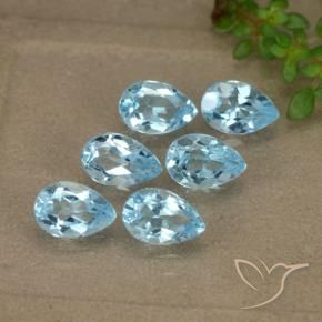 Pedras preciosas de Topázio Céu azul natural de 3.10 ct, Formato de pêra, VVS-VS