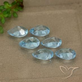 Pedras preciosas de Topázio Céu azul natural de 3.10 ct, Formato de pêra, VVS-VS