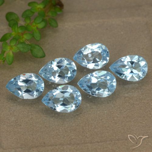 3.06ctw Natural Céu azul Topázio, Formato de pêra, VVS-VS