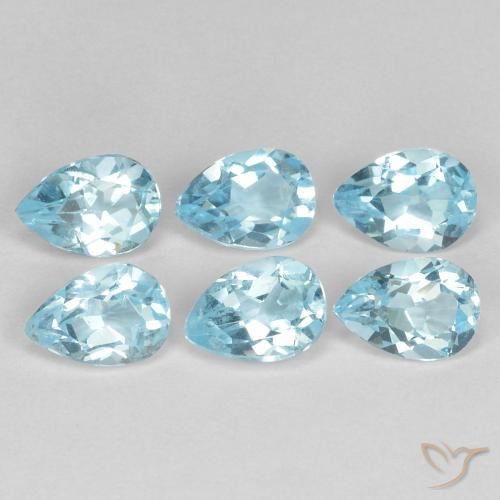 Pedras preciosas de Topázio Céu azul natural de 3.29 ct, Formato de pêra, VS