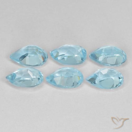 Pedras preciosas de Topázio Céu azul natural de 3.29 ct, Formato de pêra, VS
