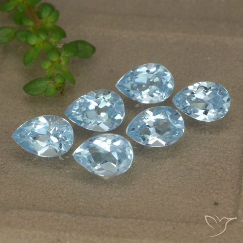 3.20ctw Natural Céu azul Topázio, Formato de pêra, VVS-VS