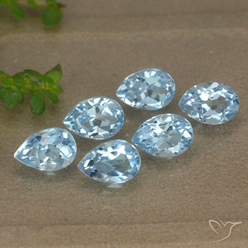 3.37ctw Natural Céu azul Topázio, Formato de pêra, VVS-VS